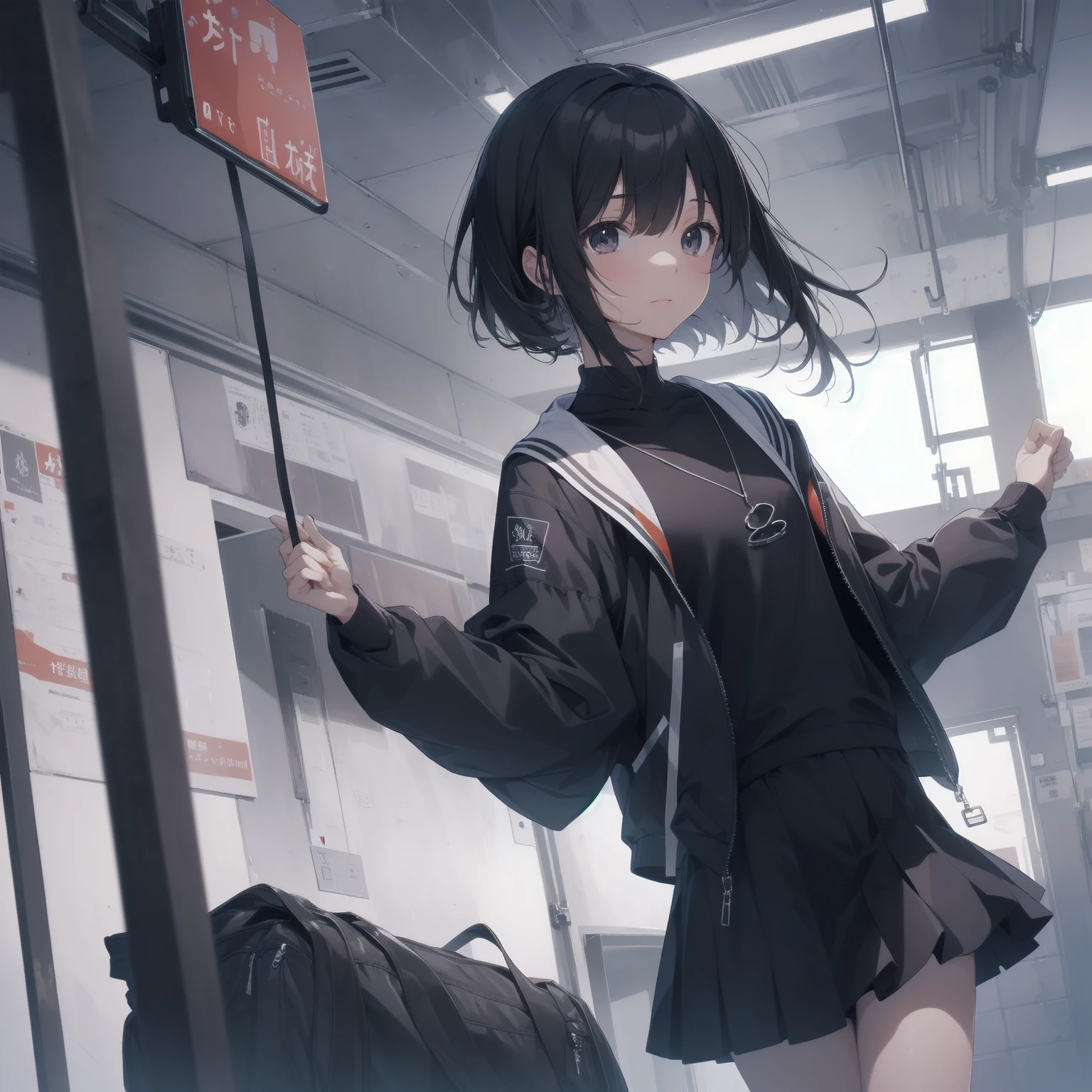 ultra-absurdres-Top quality by artist God, ultra-detailed, high resolution, anime moe artstyle, best anime 8k konachan wallpaper, pixiv contest winner, pool:2810, perfect anatomy,break, 1girl, (Please draw a girl walking sleepily to school alone. )break,(Solo,little female, 13-year-old:1.3),Full limbs, complete fingers,a junior high school student, (very short hair), short cut, flat chest, , small butt, small black eyes, beautiful detailed eyes, well-proportioned iris and pupils, expressive eyes, highres detailed hair, soft expression, salor school_uniform, sailor collar, serahuku, bow, pleated skirt,(Detailed Lighting), (Detailed background), in the School commute route. break,super detailed skin, Best cinematic lighting powered by famous artist, 8k,beauty illustration,photoshop_(medium),very aesthetic,break,((artist:rappa_(rappaya) )), artist:clamp ,artist:carnelian ,artist:kantoku ,
