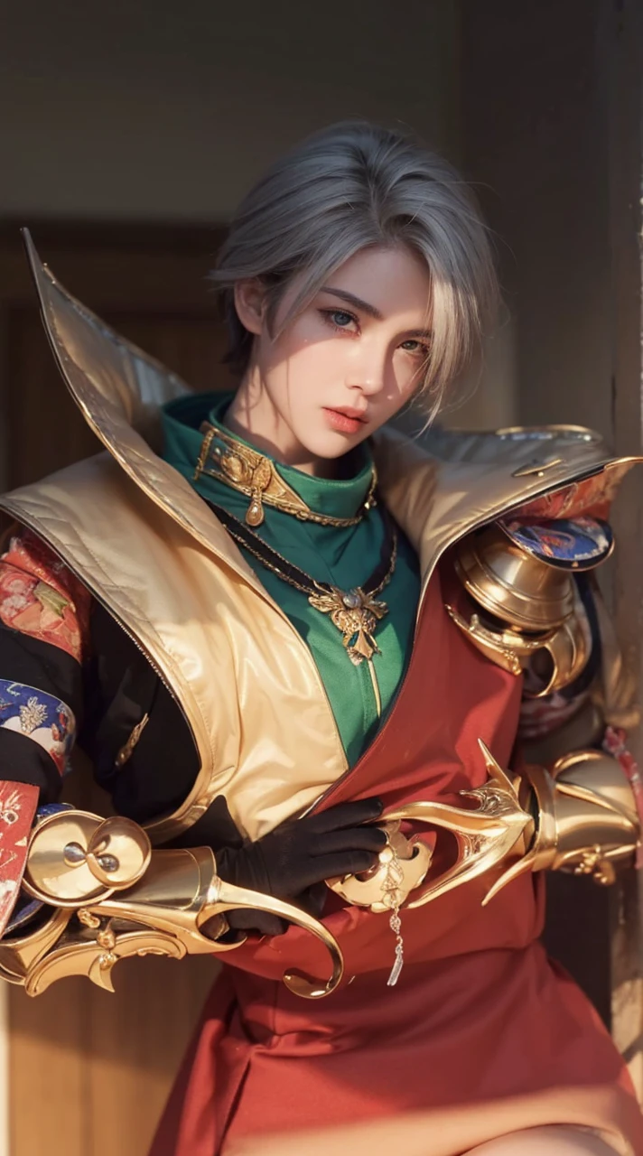 ((BEST Quality, 8k, Work: 1.3)), upper body,, Sharp focus: 1.2, man with perfect figure, highly detailed facial and skin texture, Detailed eyes, double eyelids, interior view, short hair,