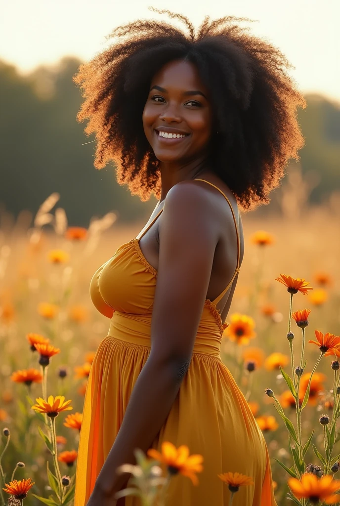 A black beautiful naked girl with big breast and big ass from America