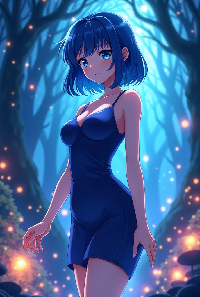 久保田 凛(kubota rin)
Hairstyle:Blue hair bob
Eye color:Dark blue
Height:160cm
Clothing:Sexy yet elegant、Tight one-piece dress or skirt。 Light novel character