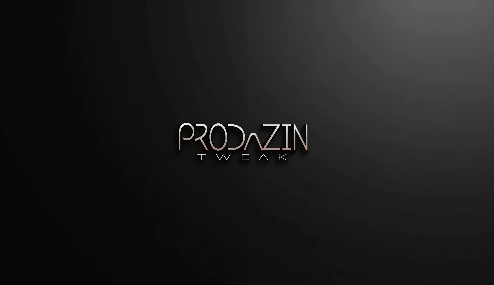 Minimalist black wallpaper written Prodazin Tweaks