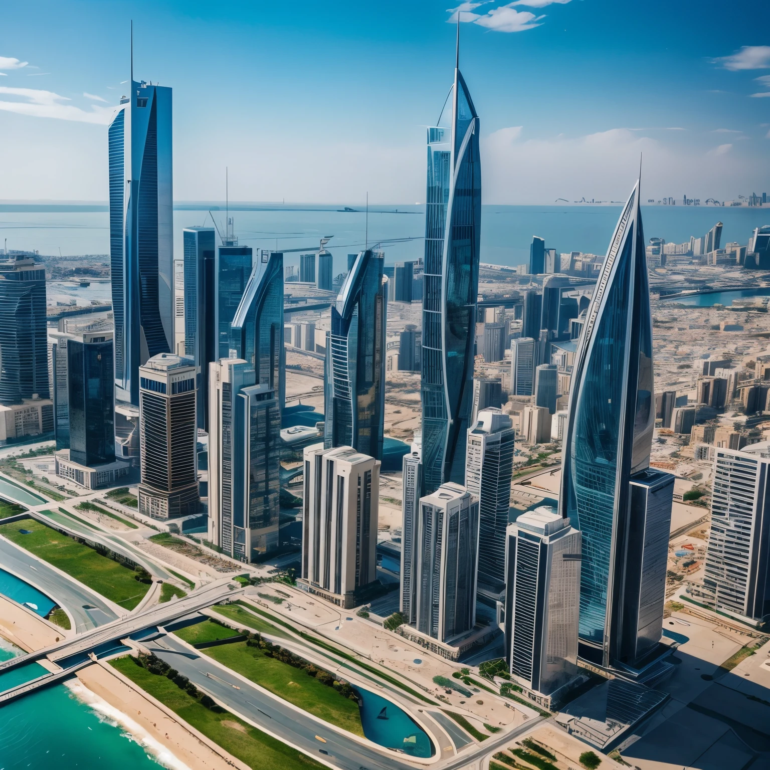 Modern Mediteranian City, Futuristic City,