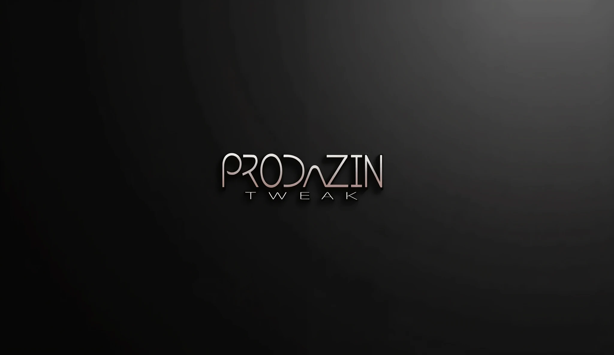 Minimalist black wallpaper written Prodazin Tweaks