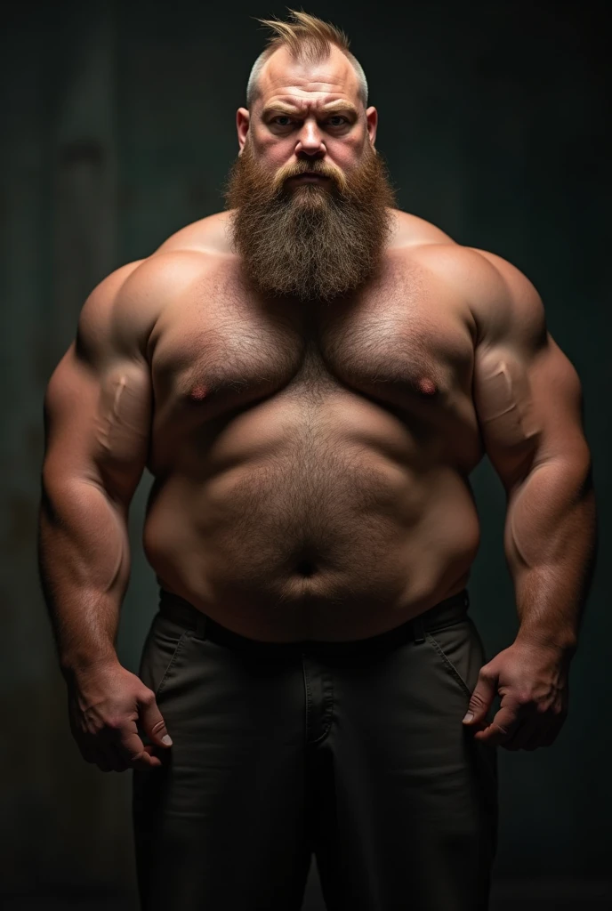 An award-winning original photo, A burly muscledaddy man, (40 years old daddy:1.1), 1 man, Solo, (wearing Nothing), (big shoulders), musculature, strong physique, hairy, chubby and fluffy, stubbles, Short beard, (Detailed body), realistic eyes, deadpan, looking at viewer, deadpan, lighting, (Best quality, A high resolution, Photorealistic), Cinematic lighting, Masterpiece, RAW photo, Intricate details, hdr, depth of field, upper body shot, (realistic:1.4), (from the front), (from below)