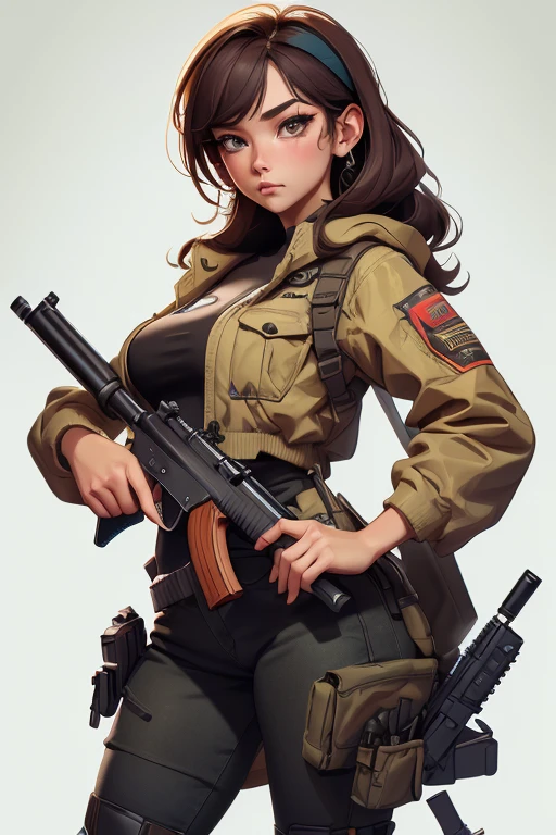 (masterpiece:1.2),(best quality:1.2),(superfine illustration:1.2),8k,(perfect hands:1.1),(perfect fingers:1.1),BREAK (holding gun:1.2),(perfect gun1.2),(detailed gun:1.2),set a target