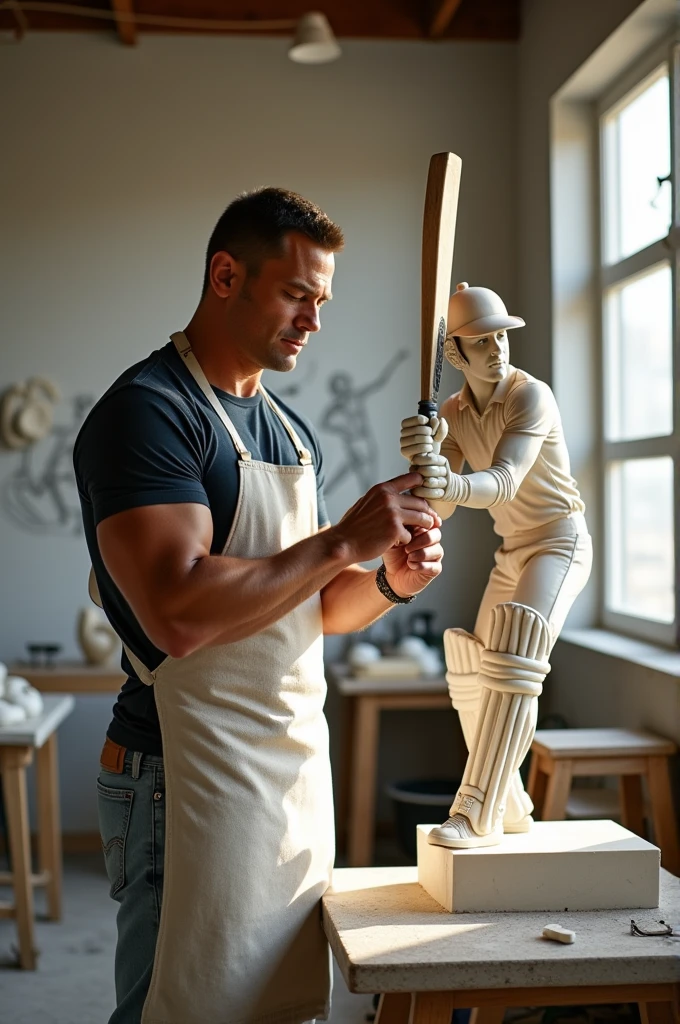 John Cena is making his sachin statue.