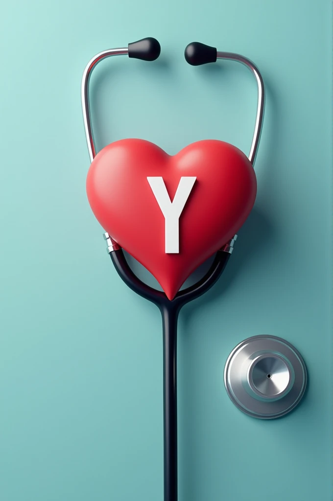 Letter y in a stethoscope  with a heart