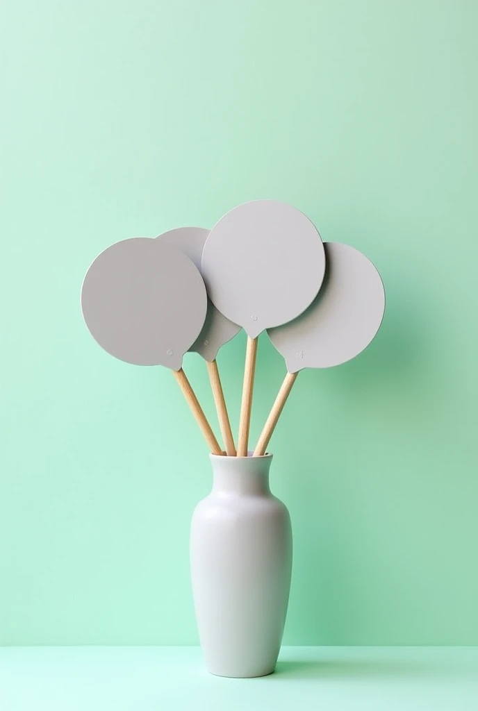 A picture sized 5x8 inches. Mint green background in pastel. It should show schematically, very simple to see in light gray traffic signs, arranged in the middle of the picture, like a bouquet of flowers.