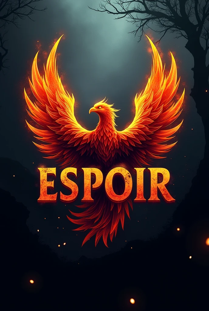 Team logo、Title is ESPOIR、Character is a phoenix、Dead by Daylight風なイメージで。