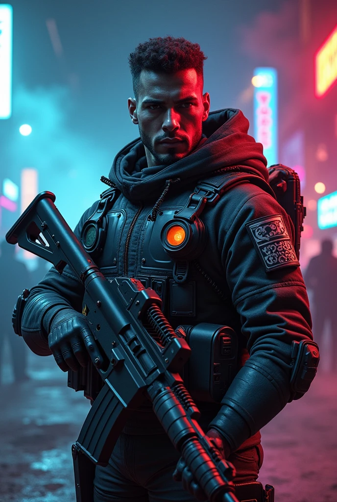 A character of Blood Strike game is holding a gun in his hands and it is written in the background, How to download Blood Strike in India 🇮🇳