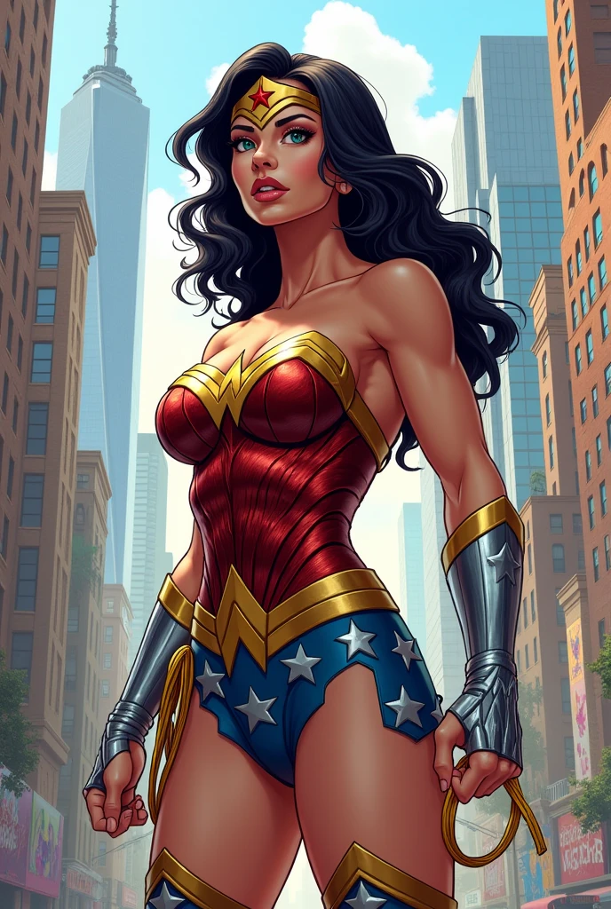 Muscle Wonder woman cartoon