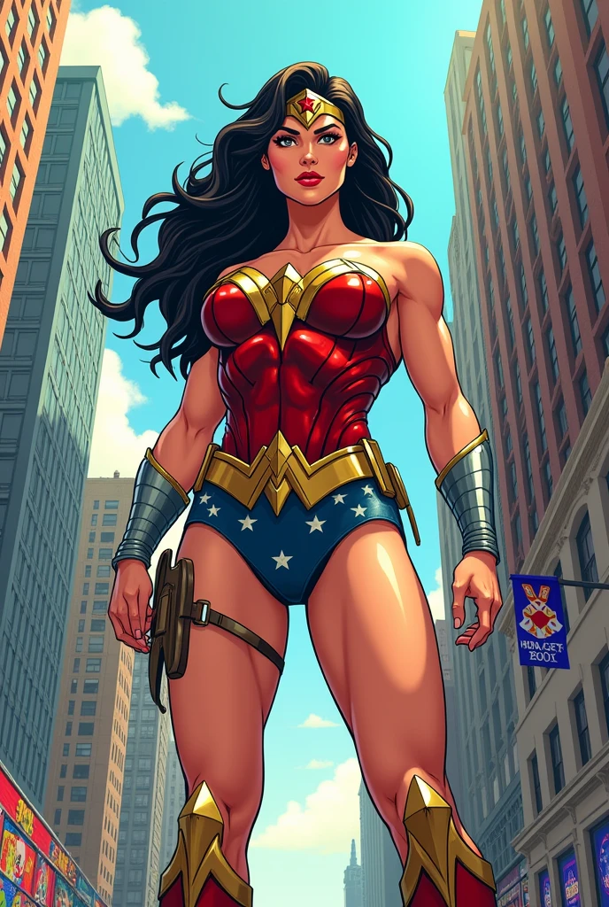 Muscle Wonder woman cartoon