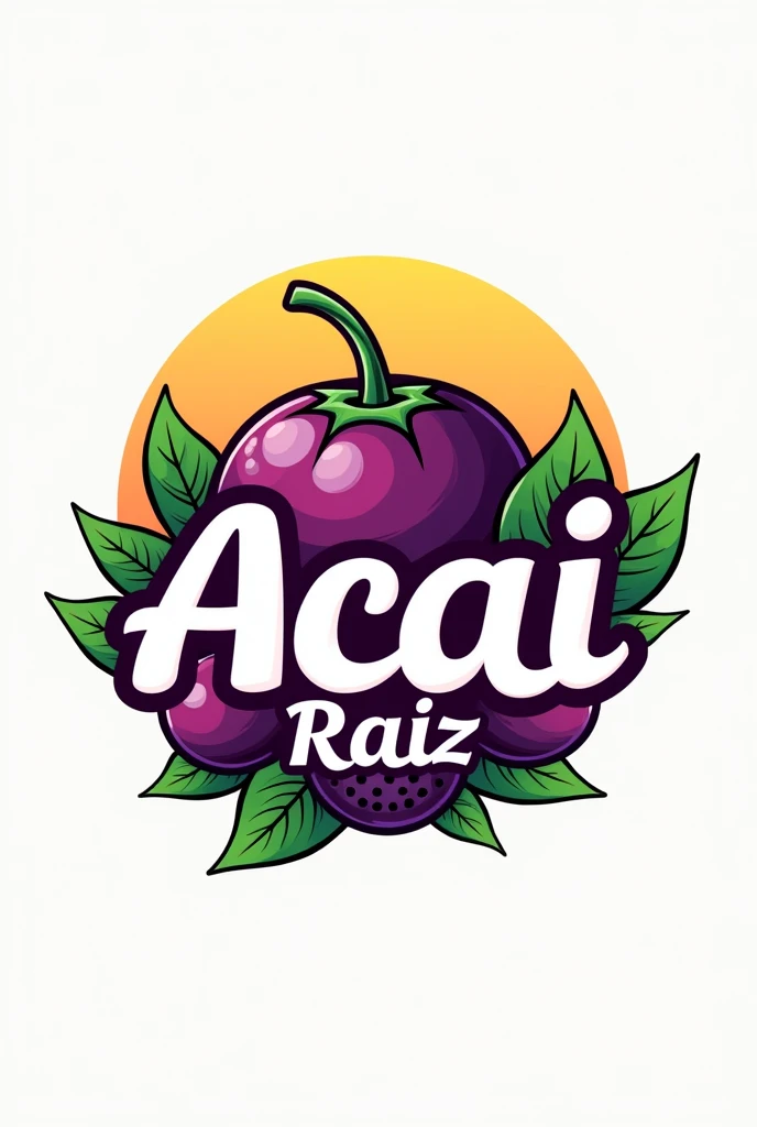Create a logo for an açaí shop named Açaí Raiz