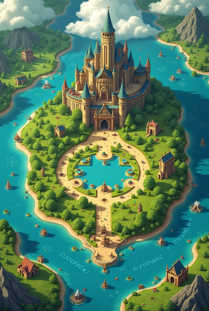 Zelda Map in French with Triforce Island