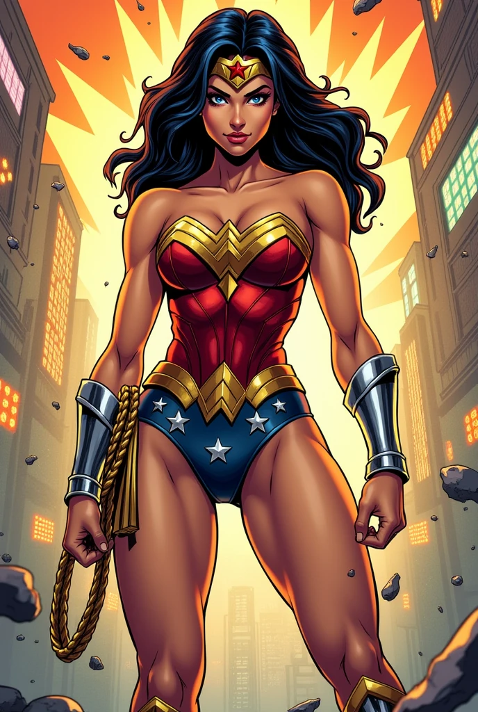 Muscle Wonder woman cartoon corset