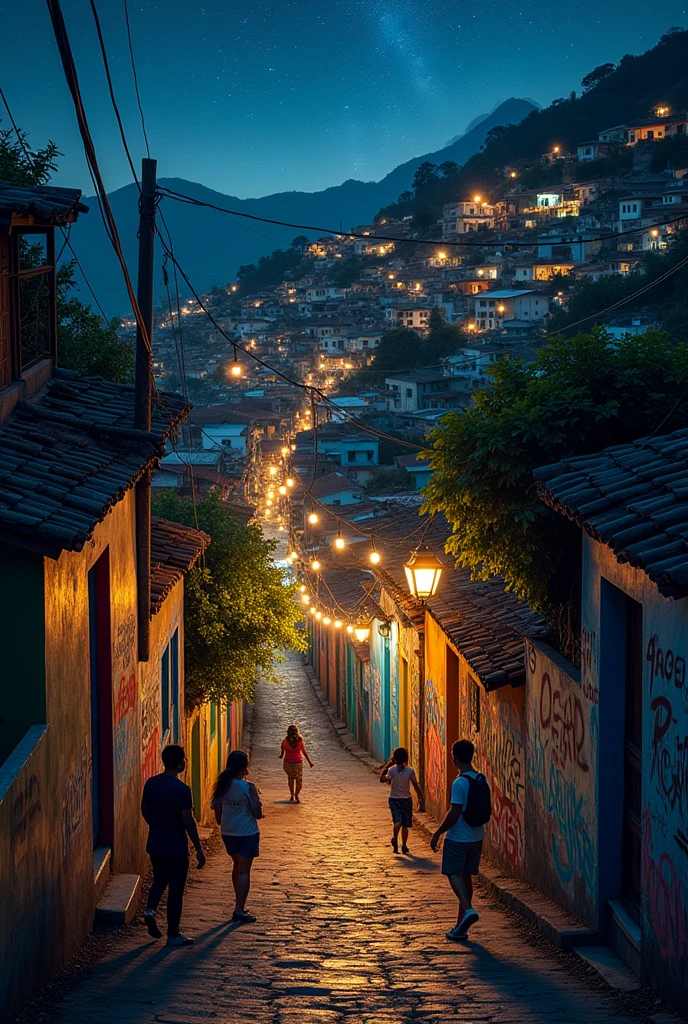 Favela at night 