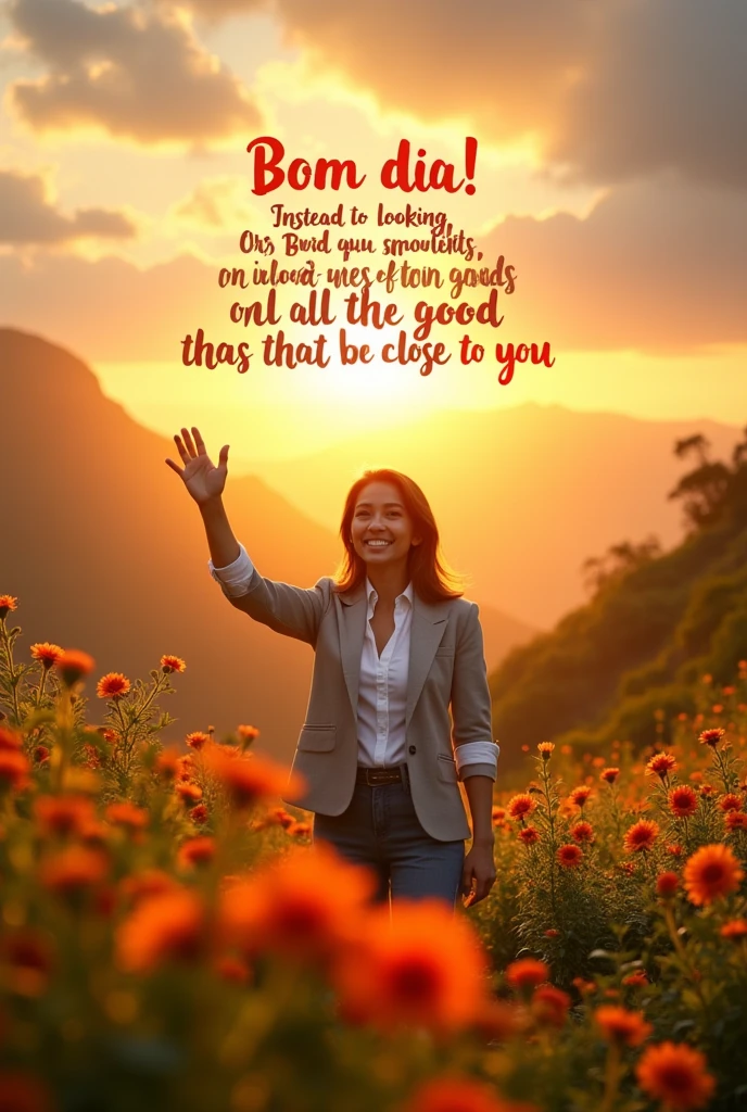Create a good morning image to put on your Instagram story for a political candidate with the following phrase:


Bom dia! Instead of looking at the difficulties, look today at all the good things that are close to you.