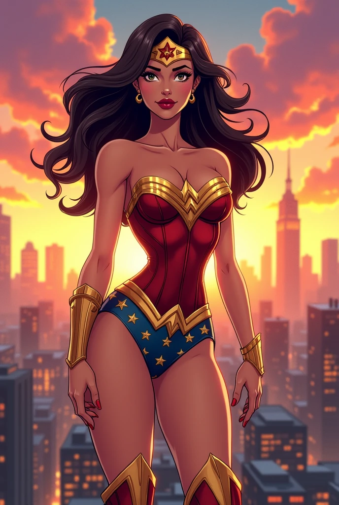 Sexy mature  Wonder woman  cartoon  corset  