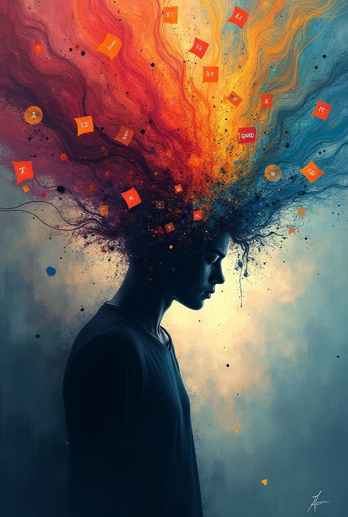 Develop a unique abstract representation of content writing incorporating element like words, ideas or inspiration 