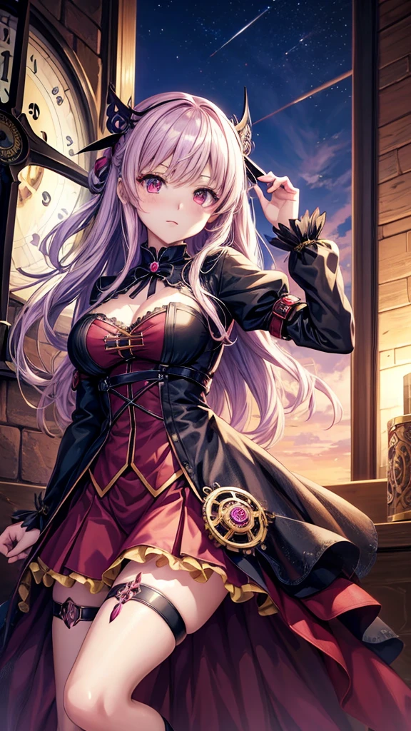 anime girl in a dress with a clock in the background, anime moe artstyle, gothic maiden anime girl, anime wallaper, demon anime girl, nightcore, anime monster girl, anime style like fate/stay night, hanayamata, gapmoe yandere grimdark, hd anime wallaper, (anime girl), steampunk beautiful anime woman