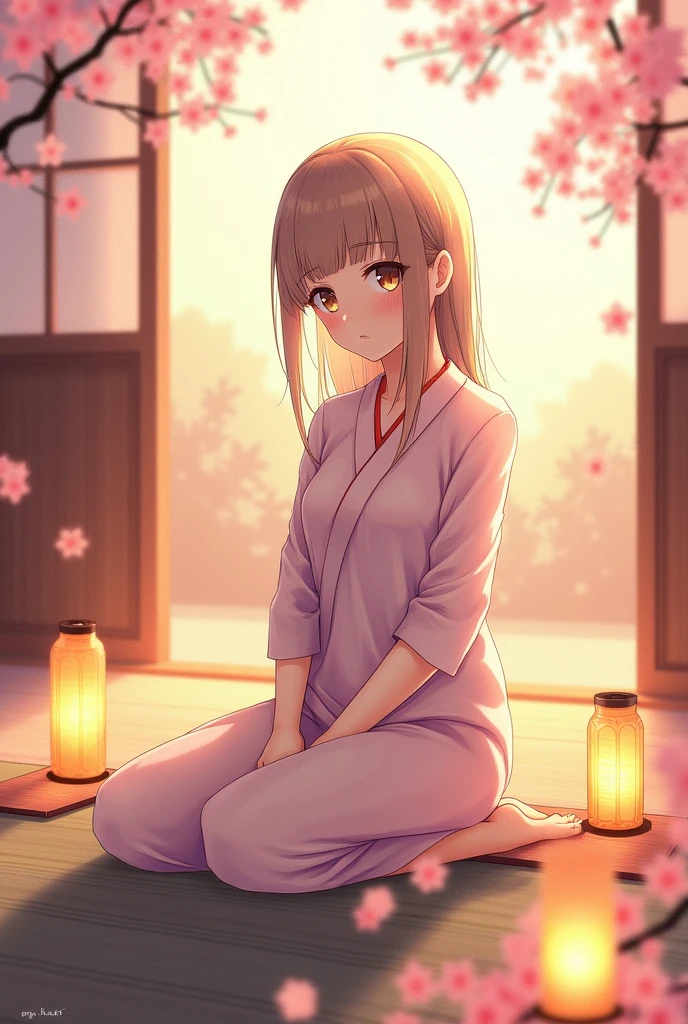 I want you to sit next to me。And also, sit in a seiza position with your knees hugged.