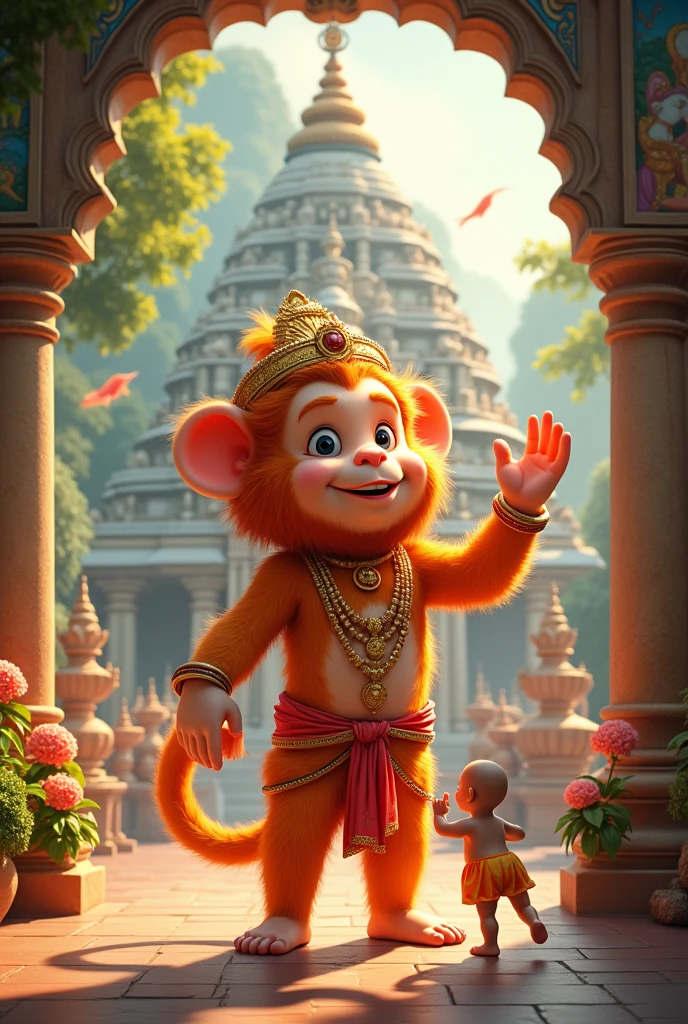 Hanuman ji Bajrangbali Cute photos with temple