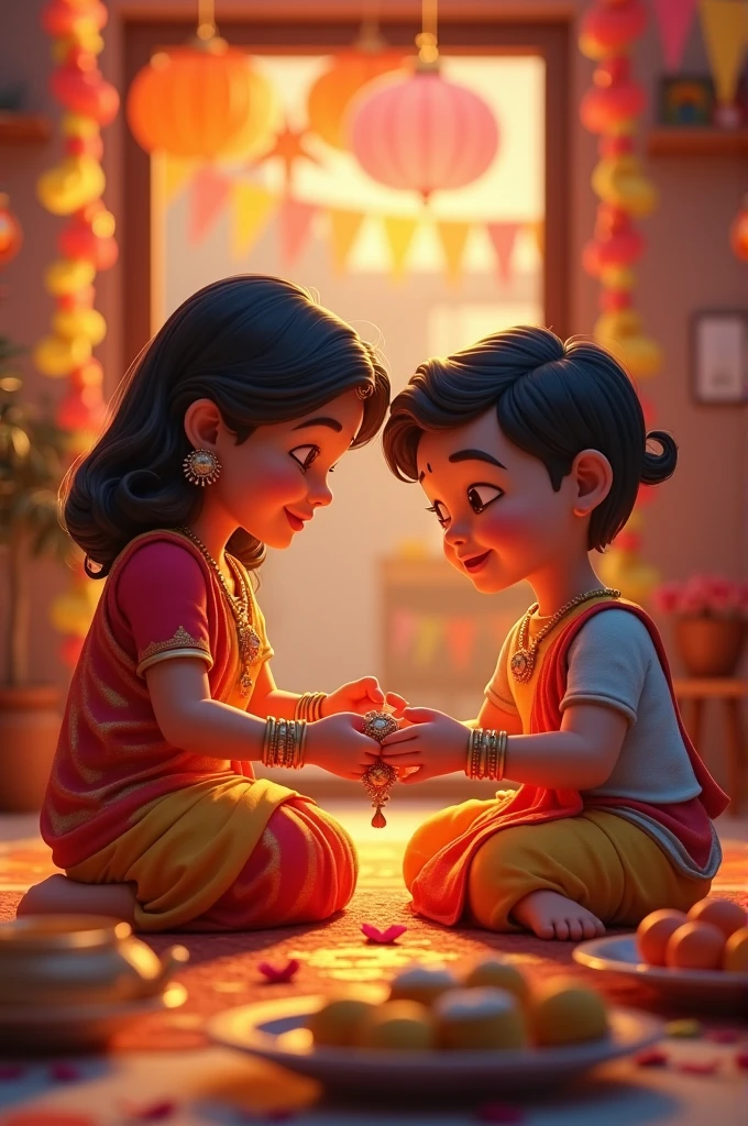 Rakshabandhan for beautiful girf given by sister 3d image for home holl.