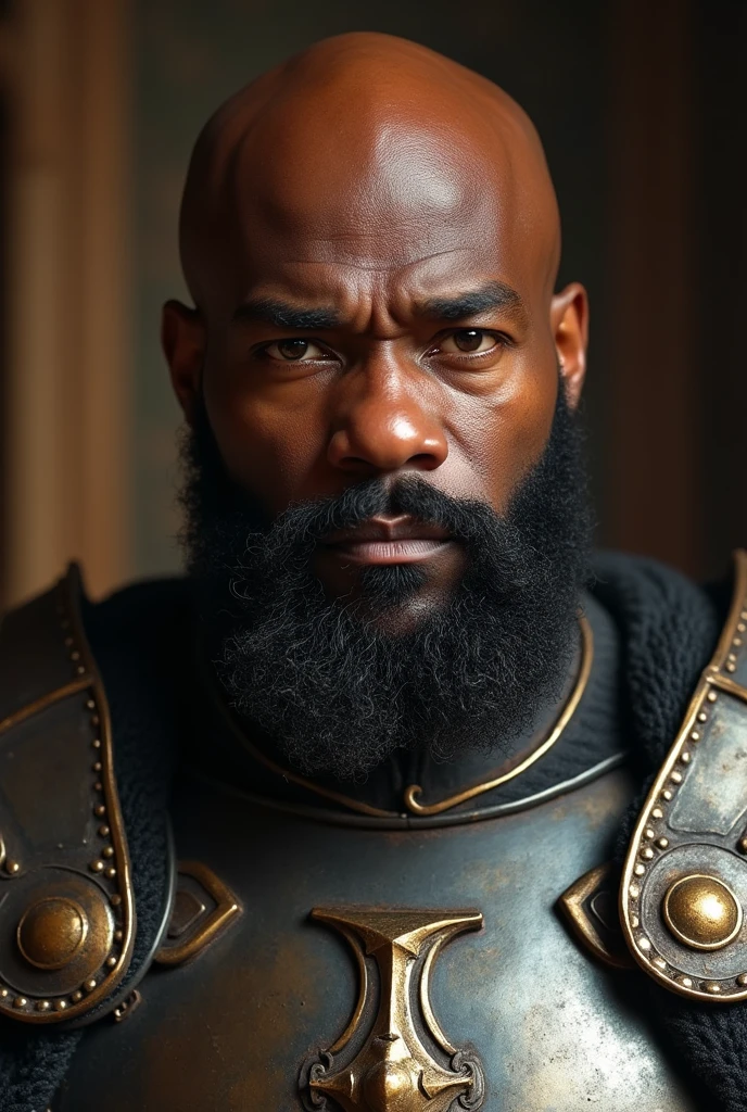 Hyperrealistic Very Detailed Highest Realistic Quality very Realistic 8KUHD very detailed highly photorealistic very realistic highly detailed closeup portrait photo of a Realistic Bald Black African American Sexy Bald Daddy Hairy Bearded Bear Beefy Muscle Bear Chubby Thick Muscle Beefy Buff Bodybuilder Muscle Bear Bald Black African American man wearing armor in Game of Thrones, Realistic Game of Thrones Photoshoot, 46 years old, very short thick neck, 8K resolution very realistic detailed neck lines, 8K resolution very realistic neck, 8K resolution very realistic detailed neck, 8K resolution very realistic face, 8K resolution very realistic face details, 8k uhd, very high quality, hyper realistic, realistic attention to detail, 8K resolution very Realistic Arms details, 8K resolution very realistic arms, 8K resolution very Realistic Hands details, 8K resolution very realistic hands, 8K resolution very Realistic Fingers details, 8K resolution very realistic finger, 8K resolution very realistic lips details, 8K resolution very realistic lips, and 8K resolution very realistic mouth details, 8K resolution very Realistic Body details, 8K resolution very realistic bellybutton, 8K resolution very realistic eyes, 8K resolution very realistic detailed eyes, 8K resolution very realistic body, 8K resolution very realistic pecs, 8K resolution very real realistic belly, 8K resolution very realistic chest, 8K resolution very realistic African American Beard, 8K resolution very realistic African American Body hair, 8K resolution very realistic skin details, 8K resolution Very Realitic Men's Clothes Details, 8K Resolution Very Realistic Men's Clothes, High Quality Detailed Photoshoot, packed with hidden details, realistic very defined details, Best Realistic Quality, No Merged Arms, ( Ultra Detailed ) 8K very realistic excellent natural really good lighting, award - winning photograph, 8K very realistic surrounding lighting
