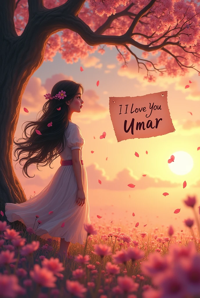 Creat images full of feelings with text "I Love You Umar"