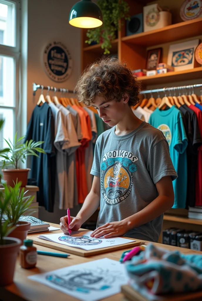 a T shirt shop they’re made customers T-shirt 
Shop name solex
The owner is a 23 years boy 
Shop name SOLEX