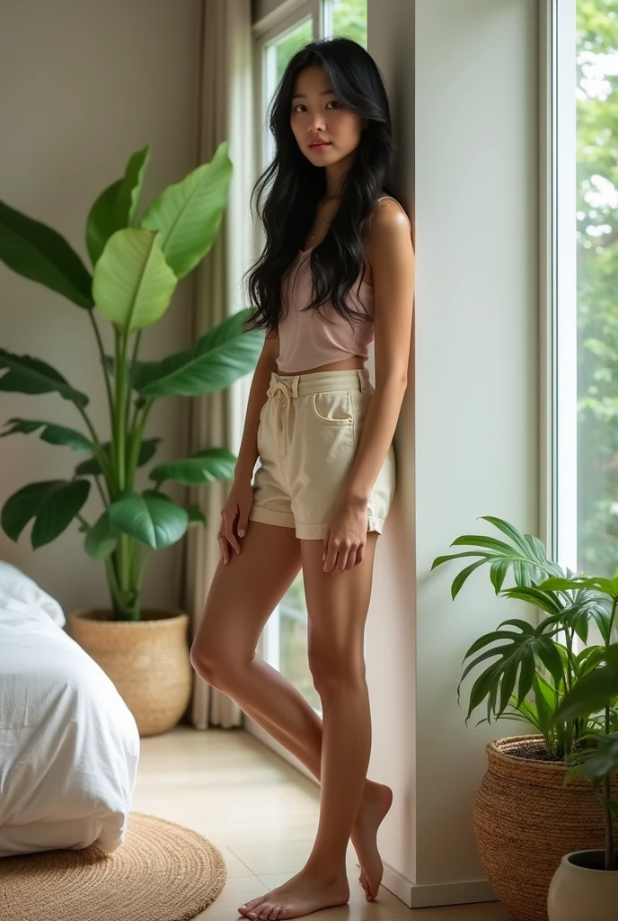Singaporean chinese girl, age 27 no dress in bedroom