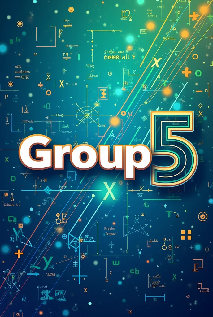 Group chat photo cover for mathematics containing words and designs only (Group 5)