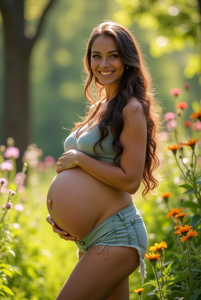 Sexy woman   big tits nature  pregnant 