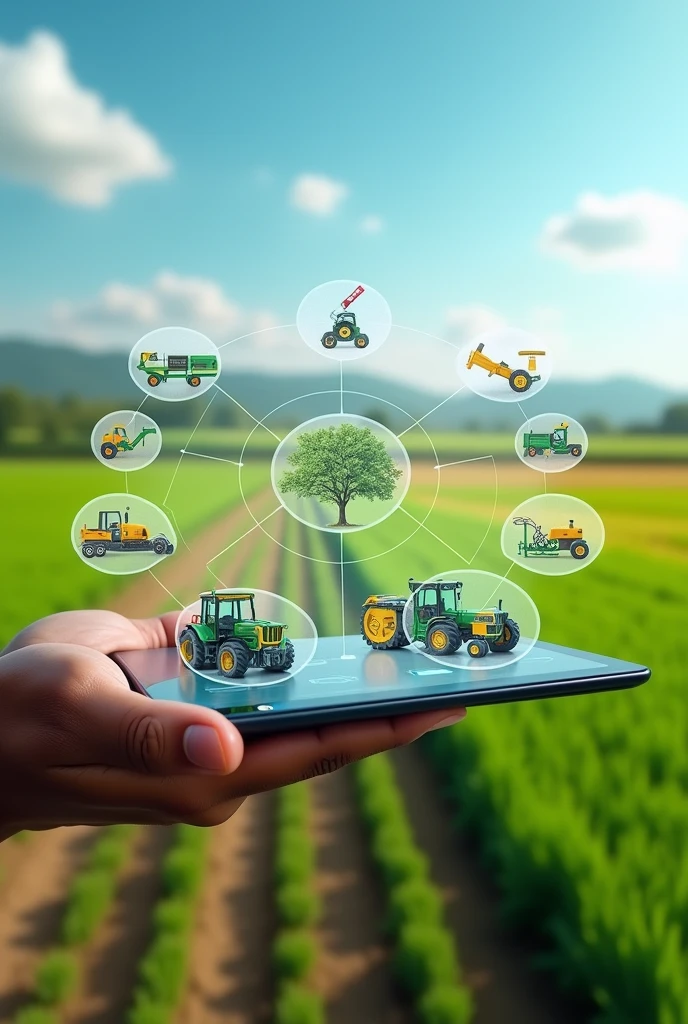 A traid ai on a smart tablet for black  farmers tools 