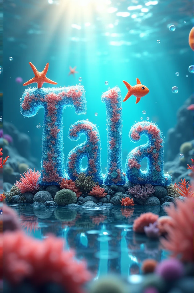 Tala name 3d design with sea