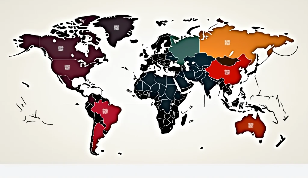 A modern map showing the legacy of the Napoleonic Code across different countries, with highlighted regions representing its influence
