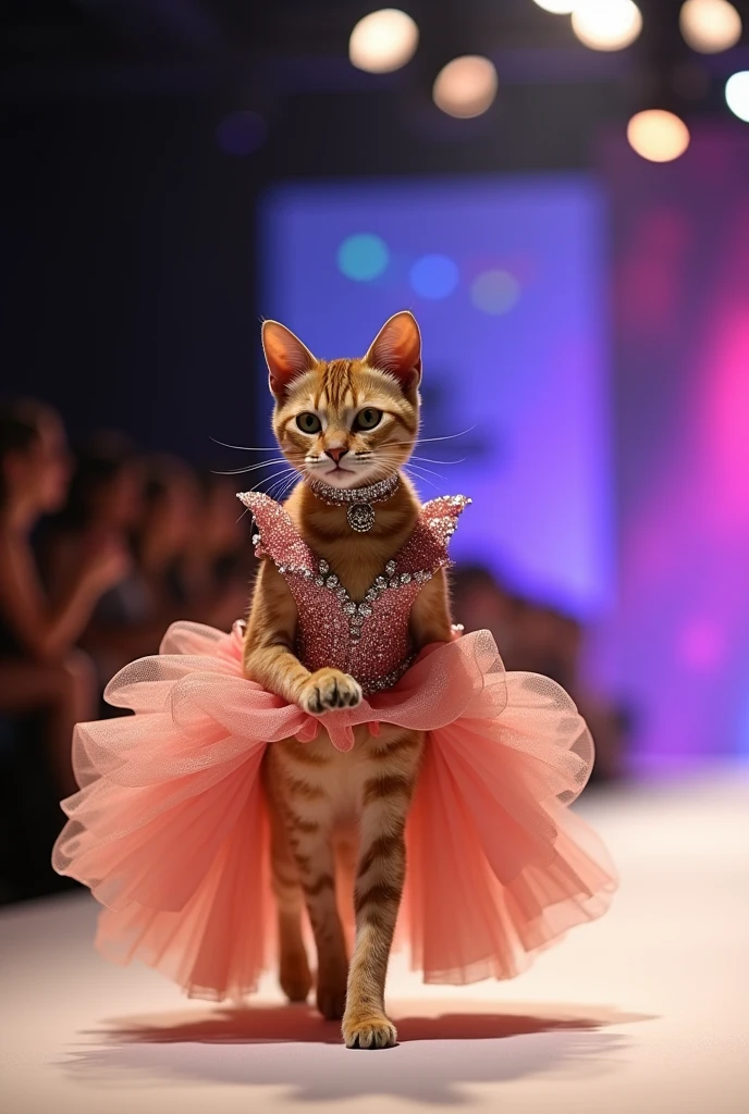 Cat
in a dress fasion show competitions