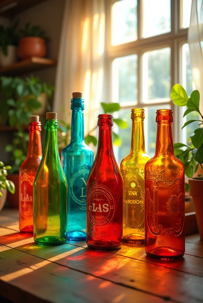 Color glass bottles