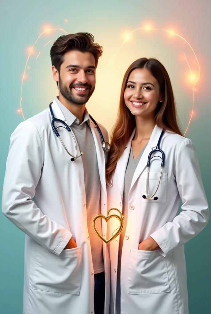 Make me a Medical Coaching banner which name is "Aimers"

In this banner you can add "Heart" "Stethoscope"
Otherside you can add a lovely doctors couple
Add e name plate with Aimers