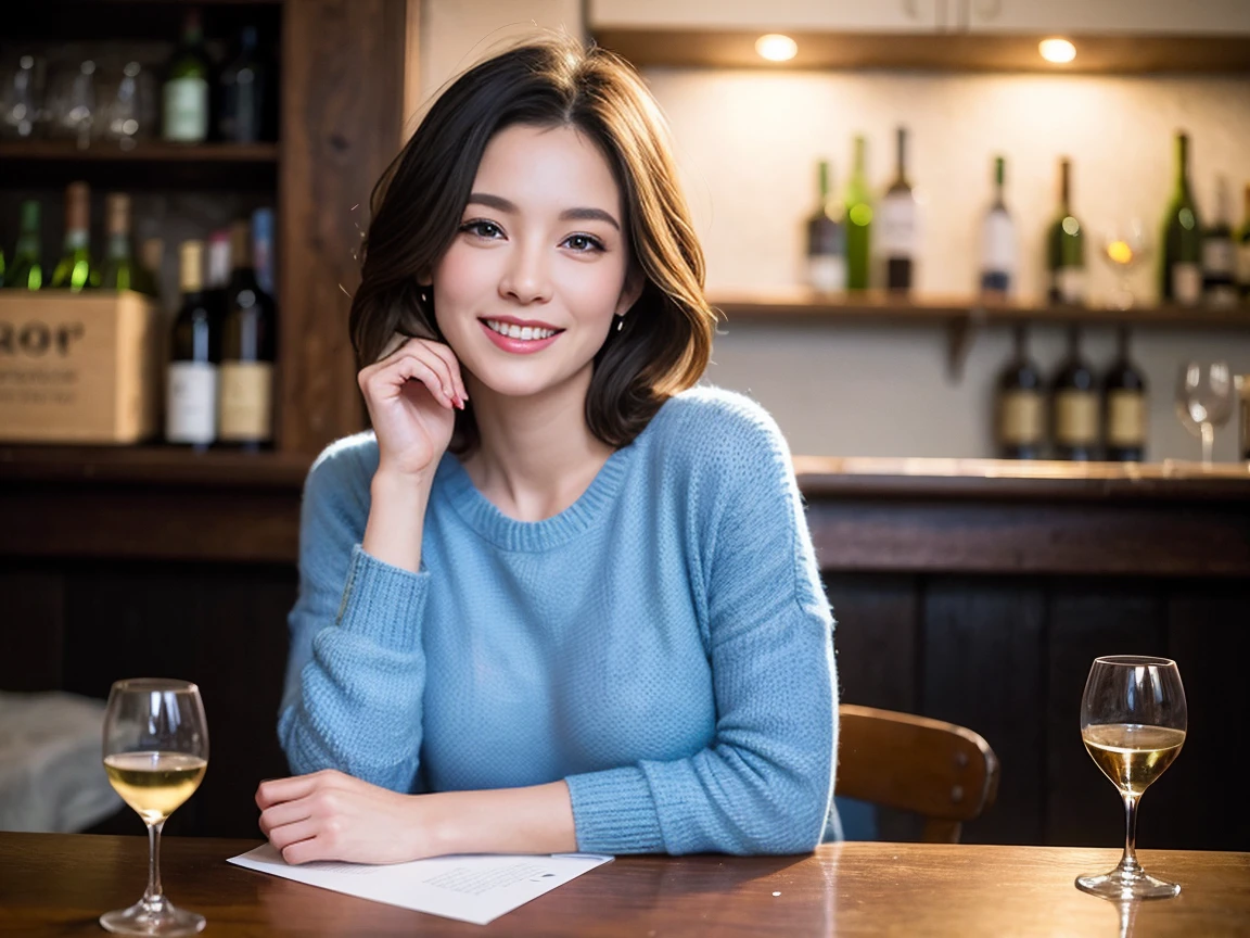 (K UHD、Hmph、Highest quality、masterpiece:1.2)、(Realistic、Photorealistic:1.37)、Ultra-detailed、wine glass、Enjoying wine、Mature Woman、Two beautiful women、(Slim face)、(The body is slim)、(Muscular Hair)、(shortcut)、Smiling French woman、Happy Italian girl、British women、Americana、blush a little、(38 years)、42 years old、red wine、窓の外には美しく精細なnight景が広がる.、restaurant、目立つ場所にwine glassを置く、night、(From the waist up)、Sit on、date、(Laughter:1.15)、Beautiful attention to detail、Cashmere sweater、Long sleeve dress、Japanese、(short hair:1.2)、Float NovaFrogStyle、、Modeled、From the waist up、White wine、Slime-ified、wine glass、とても美しいnight景、wine glassを真ん中に置く、Smile、(8k、RAW Photos、Highest quality、masterpiece:1.2)、(Realistic、Photorealistic:1.37)、Ultra-detailed、Ultra-high resolution、2 women、Seeing the viewer、Beautifully detailed face、Laughter、narrow、(Narrow waist) :1.3)、Knit shirt、Beautifully detailed skin、Skin Texture、Floated hair、Professional light needle breast、Kind eyes