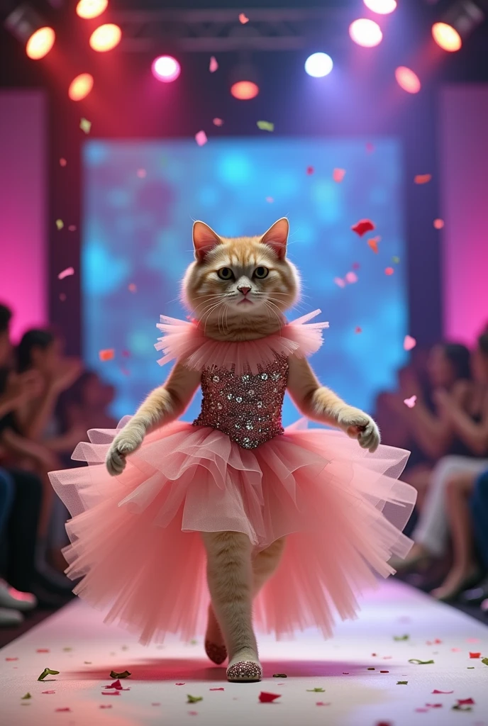 Cat
in a dress fasion show competitions