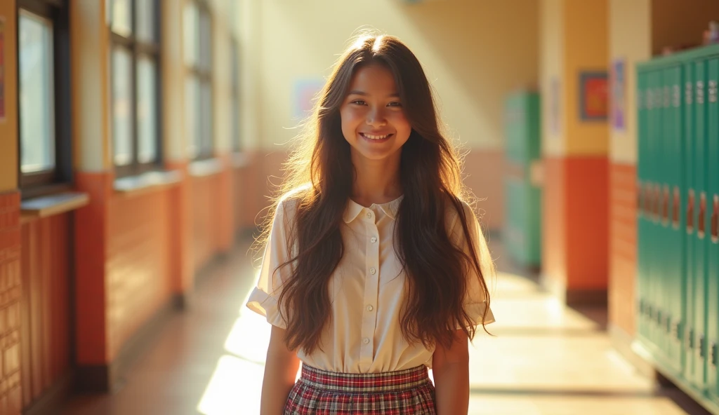 15-year-old beautiful school girl in diaper realistic photo 