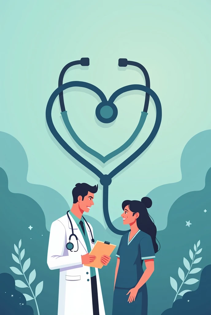 Make me a Medical Coaching banner which name is "Aimers"

In this banner you can add "Heart" "Stethoscope"
Otherside you can add a lovely doctors couple
Add e name plate with Aimers