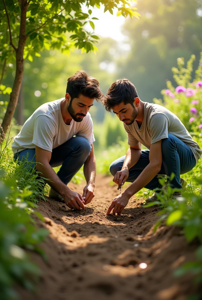 Ali said, "We start small. We need patience and hard work." Saad nodded in agreement and both of them started the work of making the garden.