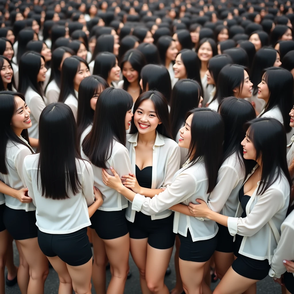 [Japanese Clone girls=Myself], [Perfect Clone girls Raw Photography Art], (16K, Highest quality, Ultra-high resolution, ((Unrealistic, Unprecedented sight, ((A world of cloned girls multiplying)), Ultra-realistic))), (Japanese, woman, 26-year-old), (((((Small face, (((((Thick black hair, Semi-long hair)))))))))), ((Very beautiful detailed girls, Accurate body structure, Very detailed body)), (((Big Breasts, Large, swelling breasts))), (((White shirt, I can see the cleavage, Black Mini Skirt))), ((Dark Eyes, Mature face, Cute Smile, A gentle gaze)), (((((Happy laughter))))), (((((Very detailed, 1girl-1,000,000cloning))))), (((((A very detailed and precise description of the doppelganger, Perfectly the same girl, The exact same smile, Perfect same hair, Perfect same clothes, Exactly the same height, Perfect same J-cup))))), (((((clone girls only))))), (((Filling the Earth 1,000,000,000,000,000,000,000,000,000,000,000,000,000人のclone girls, Super dense, Focus on the middle of the group, I&#39;m happy to be surrounded by countless versions of myself, I want to drown in love with countless versions of myself., I want to be drowned in love with countless versions of myself around me., Holding hands, hug, hug, kiss, Touching breasts))), (((The sight of the ultimate super-crowded, 異常なSuper dense, Countless clone girls packed together tightly))), ((Bright and soft light)), ((((((((Very detailed and clear hyper-perspective drawing)))))))), (((Subject depth zero))), Seeing from a bird's perspective