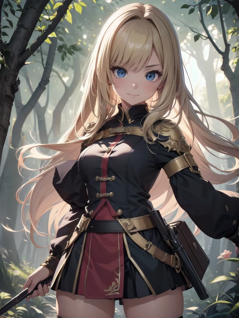 nsfw:1.1,high resolution:1.7, incredibly absurdres, kawaii:1, cute:1.5, hires.fix, anime visual:1, incredibly fine illustration,8k,masterpiece:1.2,best quality, high quality, exquisite, beautiful,insanely detailed,intricate detailed, extremely detailed, Super Definition, ultra high res, Super Resolution, best aesthetic, ultra detailed:1.5, best quality, perfect face, detailed face,stunning art,absurdres,octane render,ultra hires,cute,Beautiful,(Cute and lovely),cute girl,((extremely cute and beautiful blond hair)),serious,smile,A 16 year old daughter becomes an adventurer and battles monsters for the first time.prepare a sword,Deep in the forest, the girl readies herself with both hands on her longsword. gold thighlet,boots,Spirits fly around her like stars, giving the girl power.full body