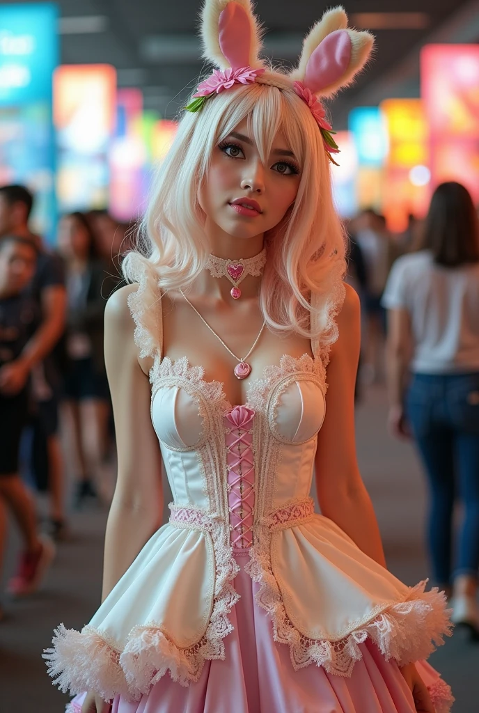 She's wearing a lot of cute cosplay.