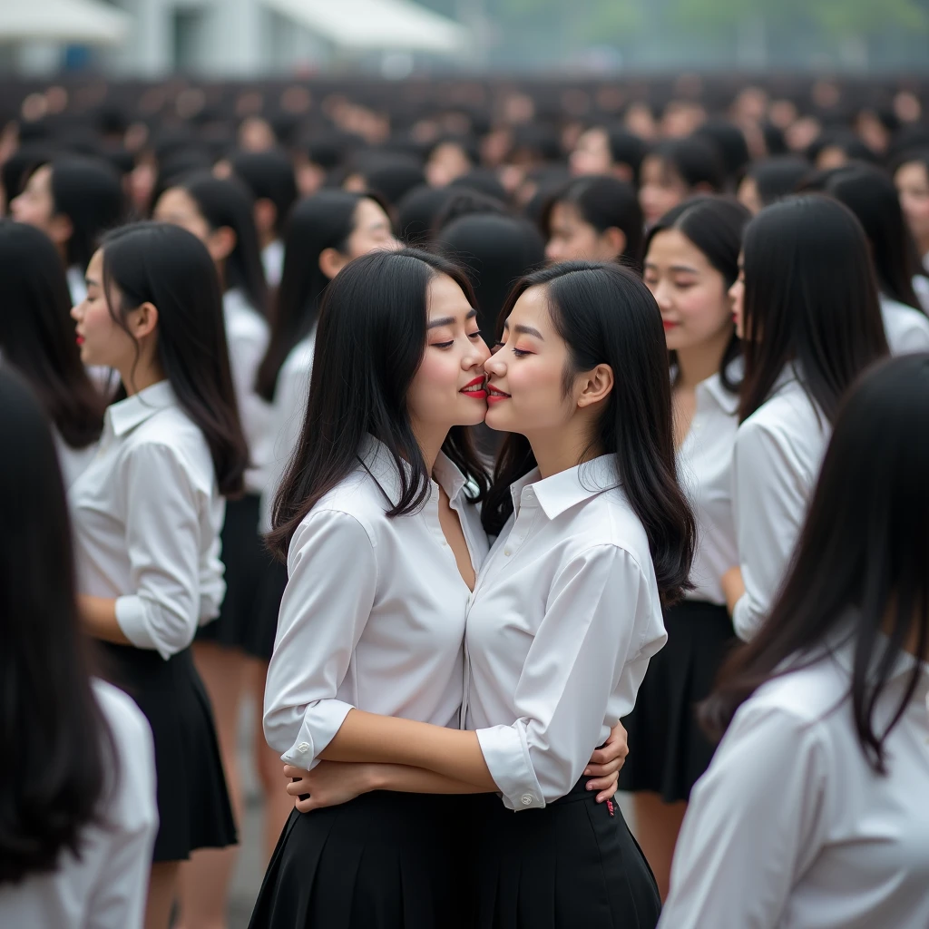 [Japanese Clone girls=Myself], [Perfect Clone girls Raw Photography Art], (16K, Highest quality, Ultra-high resolution, ((Unrealistic, Unprecedented sight, ((A world of cloned girls multiplying)), Ultra-realistic))), (Japanese, woman, 26-year-old), (((((Small face, (((((Thick black hair, Semi-long hair)))))))))), ((Very beautiful detailed girls, Accurate body structure, Very detailed body)), (((Big Breasts, Large, swelling breasts))), (((White shirt, I can see the cleavage, Black Mini Skirt))), ((Dark Eyes, Mature face, Cute Smile, A gentle gaze)), (((((Happy laughter))))), (((((Very detailed, 1girl-1,000,000cloning))))), (((((A very detailed and precise description of the doppelganger, Perfectly the same girl, The exact same smile, Perfect same hair, Perfect same clothes, Exactly the same height, 完璧な同じLarge, swelling breasts))))), (((((clone girls only))))), (((Filling the Earth 1,000,000,000,000,000,000,000,000,000,000,000,000,000 Myself, Super dense, Focus on the middle of the group, I&#39;m happy to be surrounded by countless versions of myself, I want to drown in love with countless versions of myself., I want to be drowned in love with countless versions of myself around me., Holding hands, hug, hug, kiss, Touching breasts))), (((The sight of the ultimate super-crowded, 異常なSuper dense, Countless clone girls packed together tightly))), ((Bright and soft light)), ((((((((Very detailed and clear hyper-perspective drawing)))))))), (((Subject depth zero))), Seeing from a bird's perspective