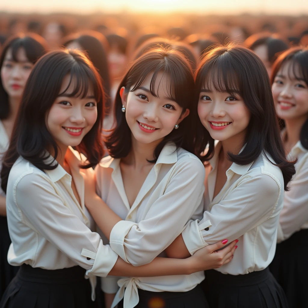 [Japanese Clone girls=Myself], [Perfect Clone girls Raw Photography Art], (16K, Highest quality, Ultra-high resolution, ((Unrealistic, Unprecedented sight, ((A World of Myself Proliferation)), Ultra-realistic))), (Japanese, woman, 26-year-old), (((((Small face, (((((Thick black hair, Semi-long hair)))))))))), ((Very beautiful detailed girls, Accurate body structure, Very detailed body)), (((Big Breasts, Large, swelling breasts))), (((White shirt, I can see the cleavage, Black Mini Skirt))), ((Dark Eyes, Mature face, Cute Smile, A gentle gaze)), (((((Happy laughter))))), (((((Very detailed, 1girl-1,000,000cloning))))), (((((A very detailed and precise description of the doppelganger, Perfectly the same girl, The exact same smile, Perfect same hair, Perfect same clothes, Exactly the same height, 完璧な同じLarge, swelling breasts))))), (((((Myself only))))), (((Filling the Earth 1,000,000,000,000,000,000,000,000,000,000,000,000,000 Myself, Super dense, Focus on the middle of the group, I&#39;m happy to be surrounded by countless versions of myself, I want to drown in love with countless versions of myself., I want to be drowned in love with countless versions of myself around me., Holding hands, hug, hug, kiss, Touching breasts))), (((The sight of the ultimate super-crowded, 異常なSuper dense, Countless Myselfs Packed Tight))), ((Bright and soft light)), ((((((((Very detailed and clear hyper-perspective drawing)))))))), (((Subject depth zero))), Seeing from a bird's perspective