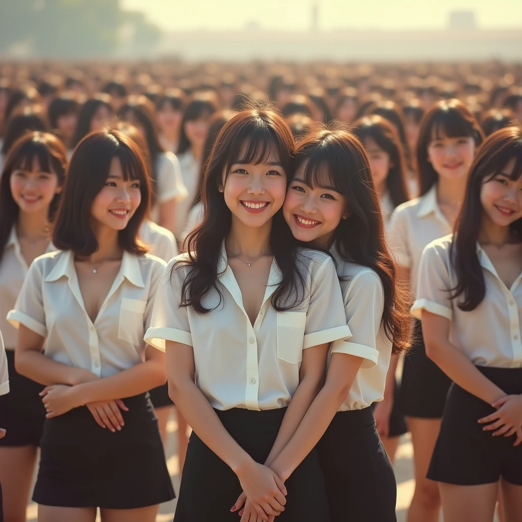 [Japanese Clone girls=Myself], [Perfect Clone girls Raw Photography Art], (16K, Highest quality, Ultra-high resolution, ((Unrealistic, Unprecedented sight, ((A World of Myself Proliferation)), Ultra-realistic))), (Japanese, woman, 26-year-old), (((((Small face, (((((Thick black hair, Semi-long hair)))))))))), ((Very beautiful detailed girls, Accurate body structure, Very detailed body)), (((Big Breasts, Large, swelling breasts))), (((White shirt, I can see the cleavage, Black Mini Skirt))), ((Dark Eyes, Mature face, Cute Smile, A gentle gaze)), (((((Happy laughter))))), (((((Very detailed, 1girl-1,000,000cloning))))), (((((A very detailed and precise description of the doppelganger, Perfectly the same girl, The exact same smile, Perfect same hair, Perfect same clothes, Exactly the same height, 完璧な同じLarge, swelling breasts))))), (((((Myself only))))), (((Filling the Earth 1,000,000,000,000,000,000,000,000,000,000,000,000,000 Myself, Super dense, Focus on the middle of the group, I&#39;m happy to be surrounded by countless versions of myself, I want to drown in love with countless versions of myself., I want to be drowned in love with countless versions of myself around me., Holding hands, hug, hug, kiss, Touching breasts))), (((The sight of the ultimate super-crowded, 異常なSuper dense, Countless Myselfs Packed Tight))), ((Bright and soft light)), ((((((((Very detailed and clear hyper-perspective drawing)))))))), (((Subject depth zero))), Seeing from a bird's perspective